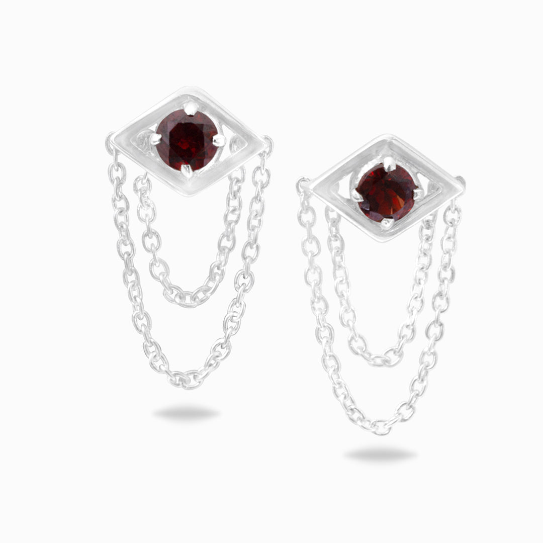 Garnet Stud Earrings