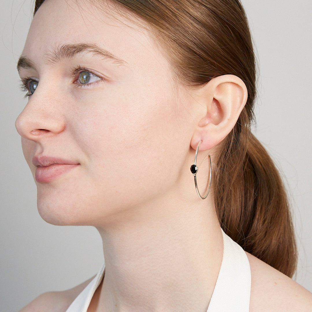 Black Onyx Hoops