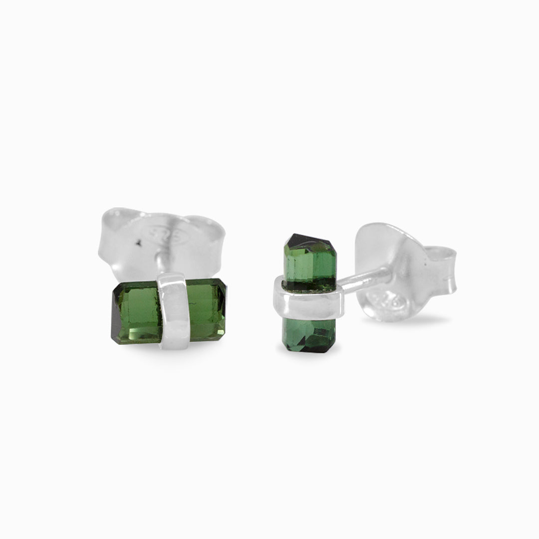 Green Tourmaline Stud Earrings