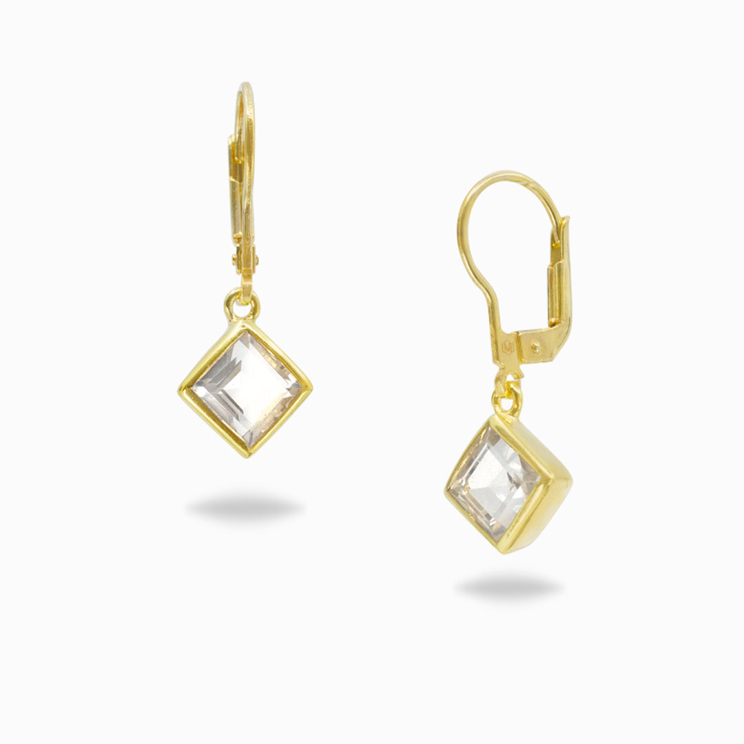 Clear Quartz Drop Earrings