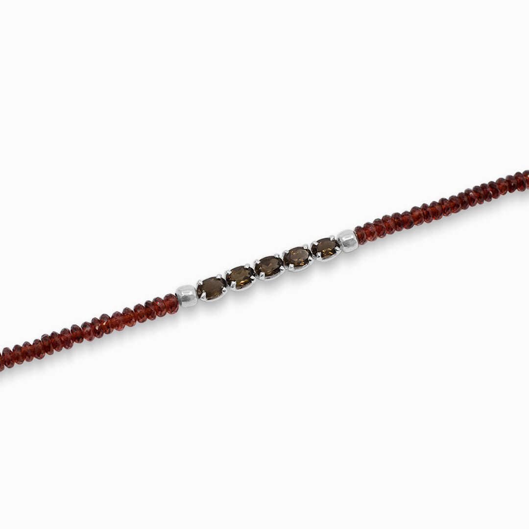 Garnet & Smokey Quartz Bracelet