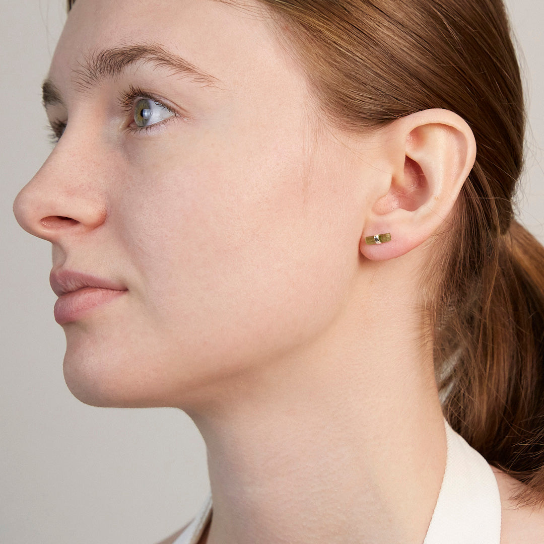 Green Tourmaline Stud Earrings