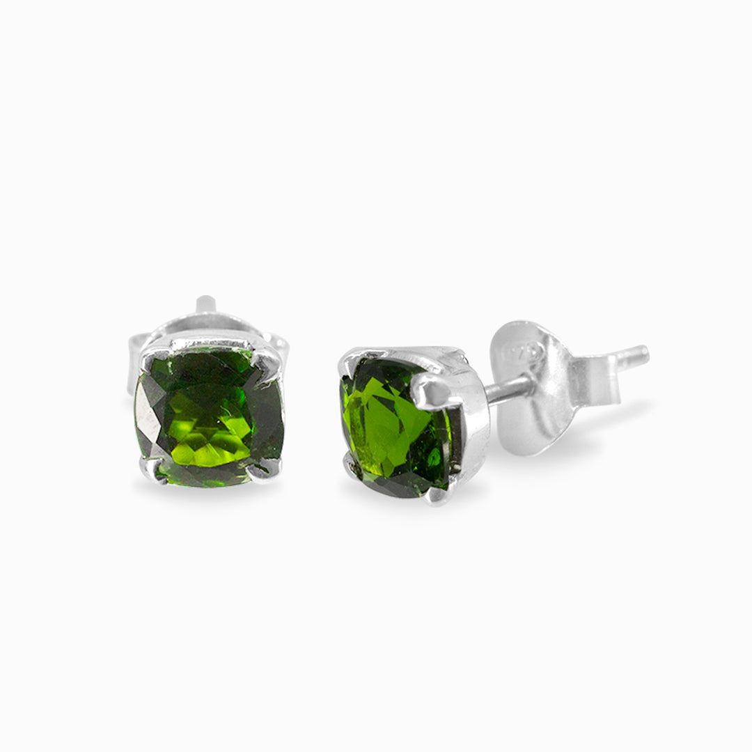 Chrome Diopside Stud Earrings