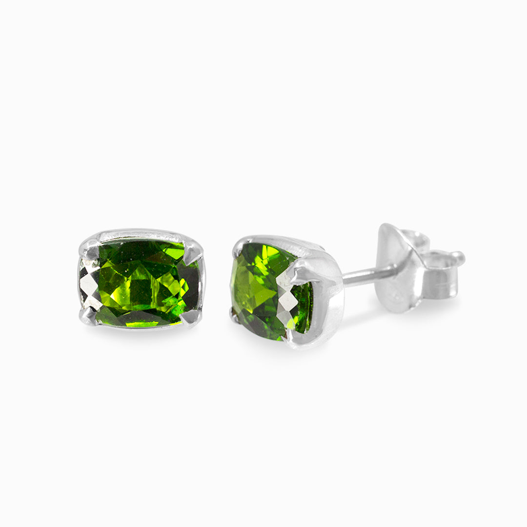 Chrome Diopside Stud Earrings