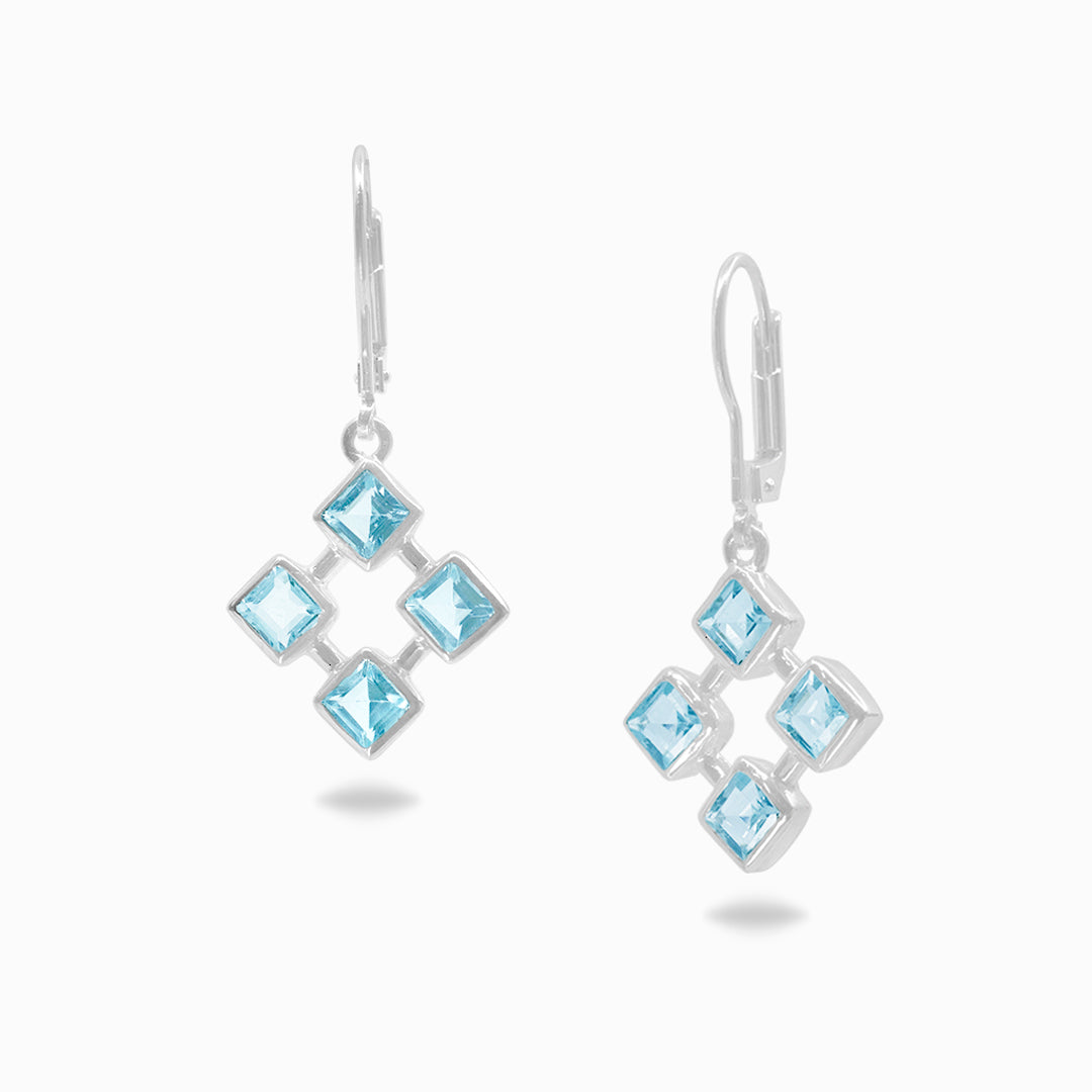 Blue Topaz Drop Earrings