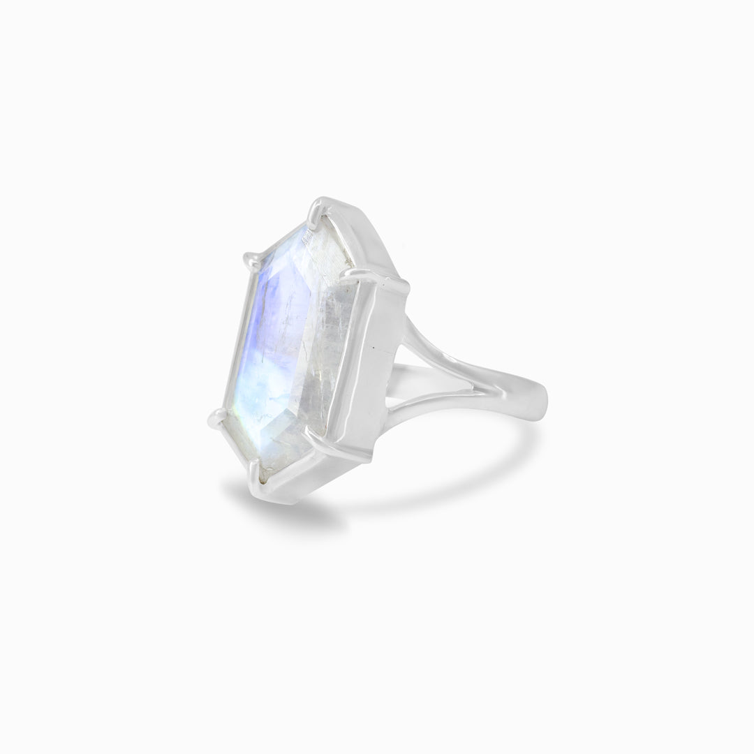 Rainbow Moonstone Ring