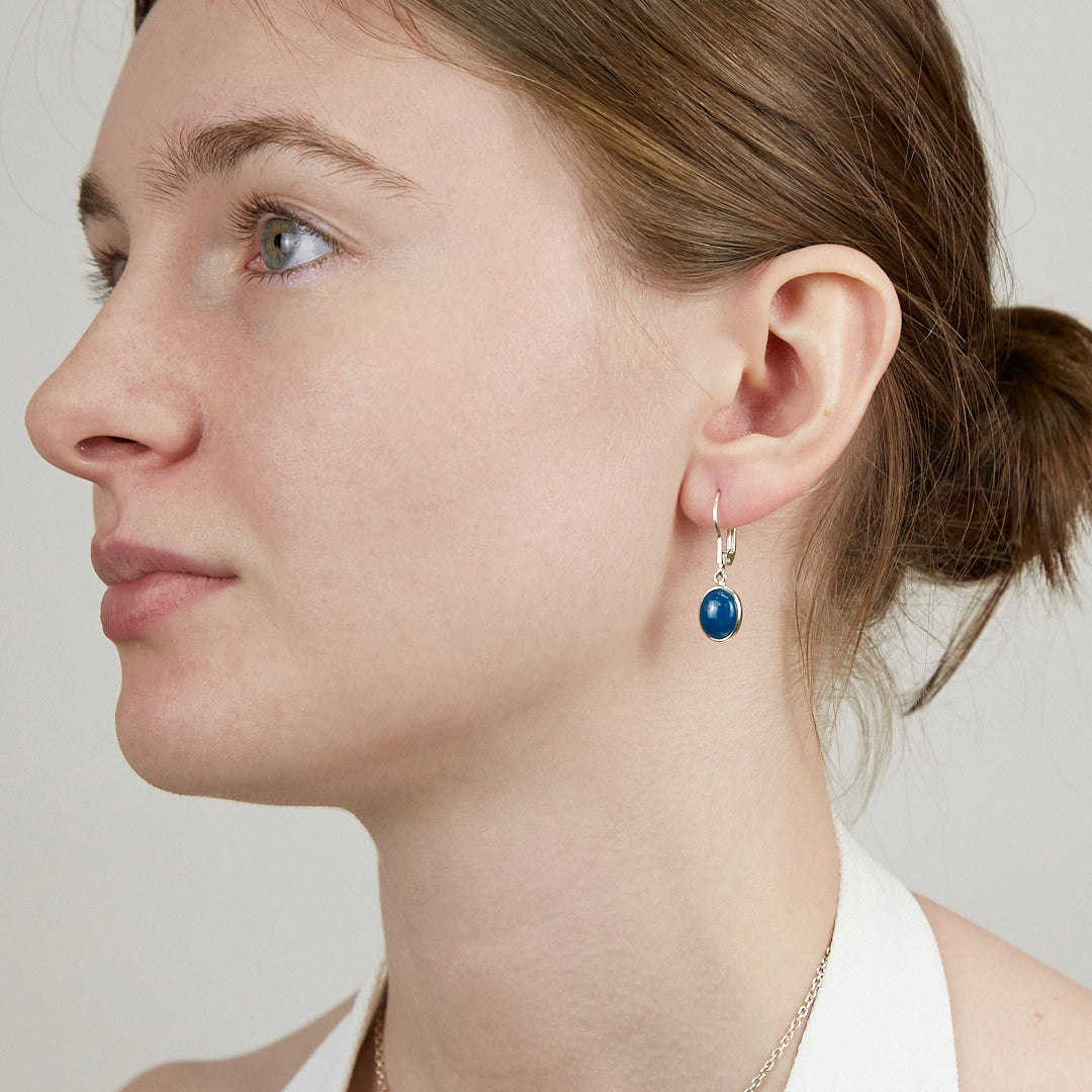 Cavansite Drop Earrings