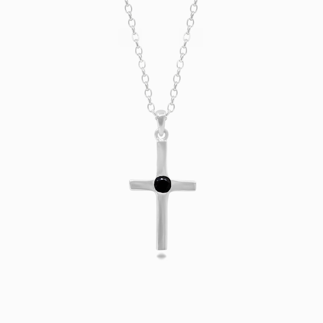 Black Onyx Cross Necklace