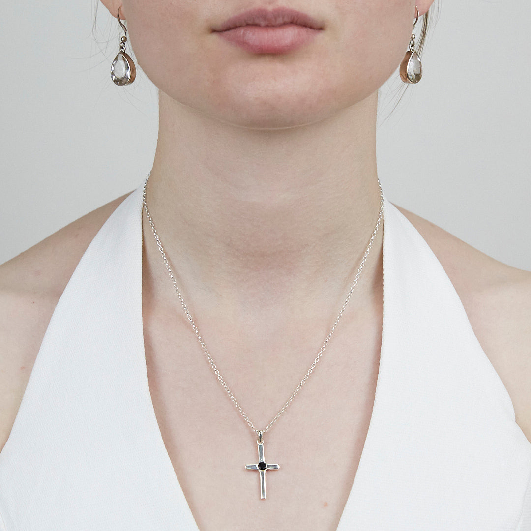 Black Onyx Cross Necklace