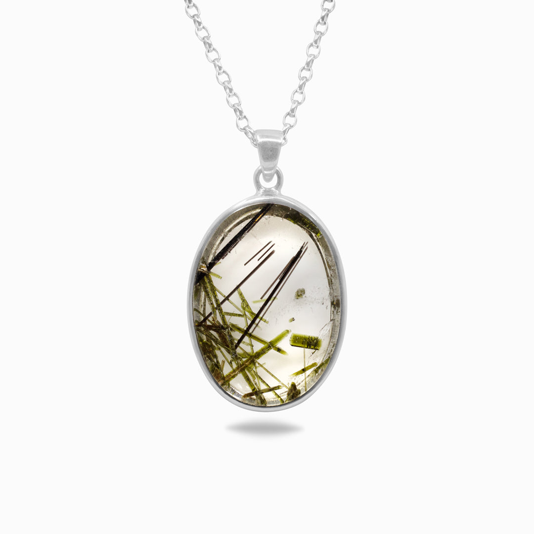 Epidote In Quartz Necklace