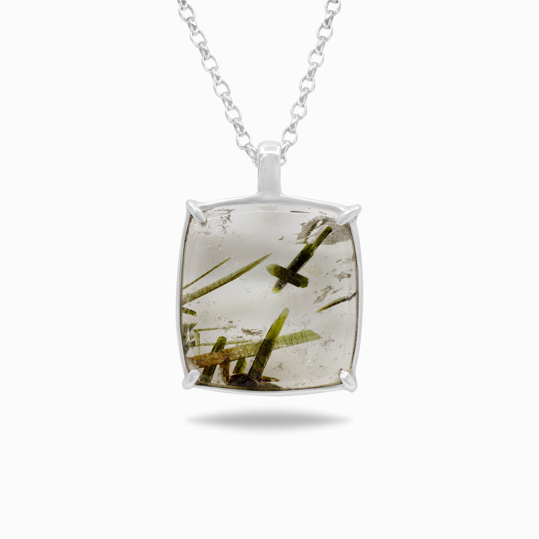 Epidote In Quartz Necklace