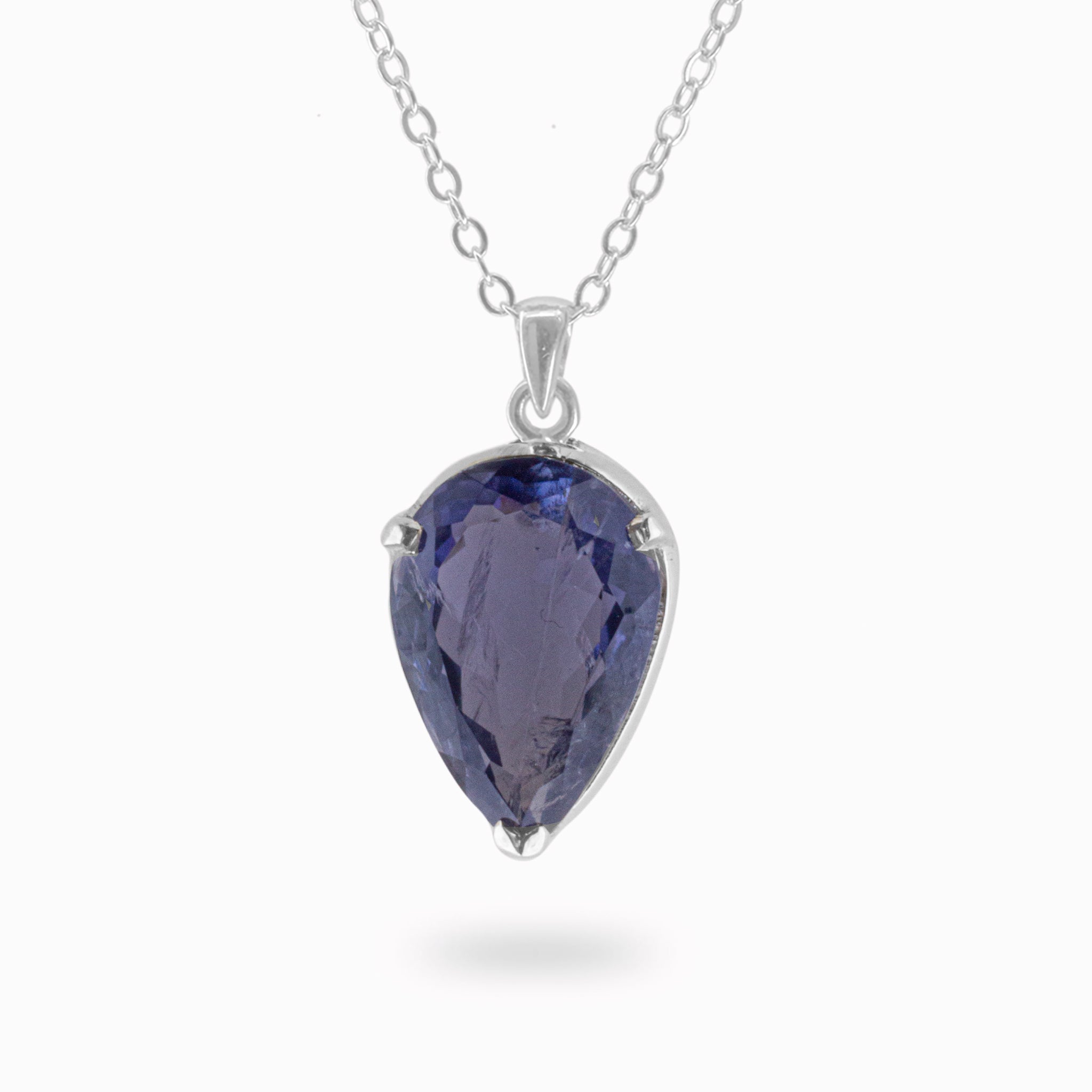 faceted iolite necklace