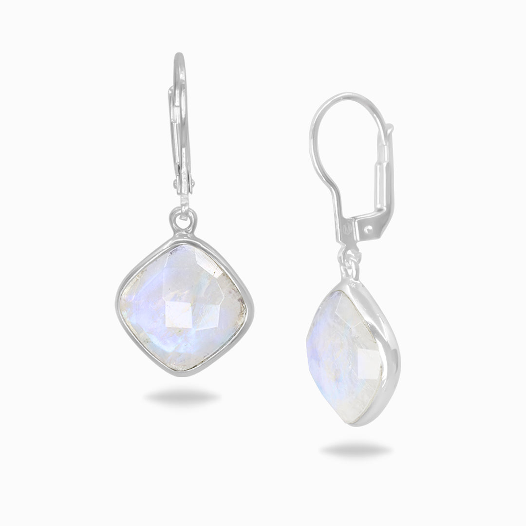 Rainbow Moonstone Drop Earrings