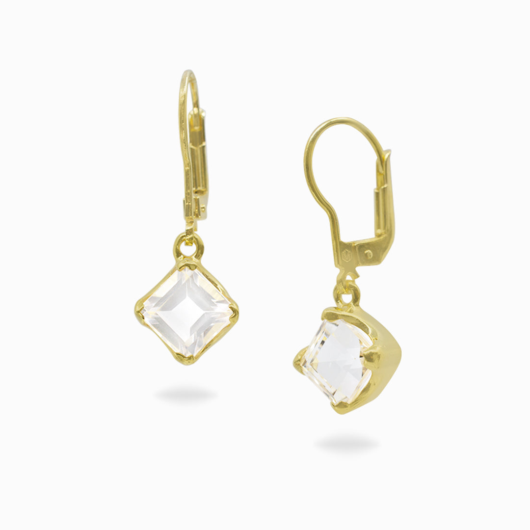 Clear Quartz Drop Earrings