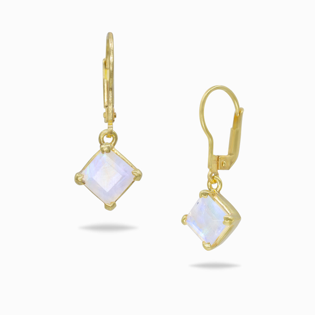 Rainbow Moonstone Drop Earrings