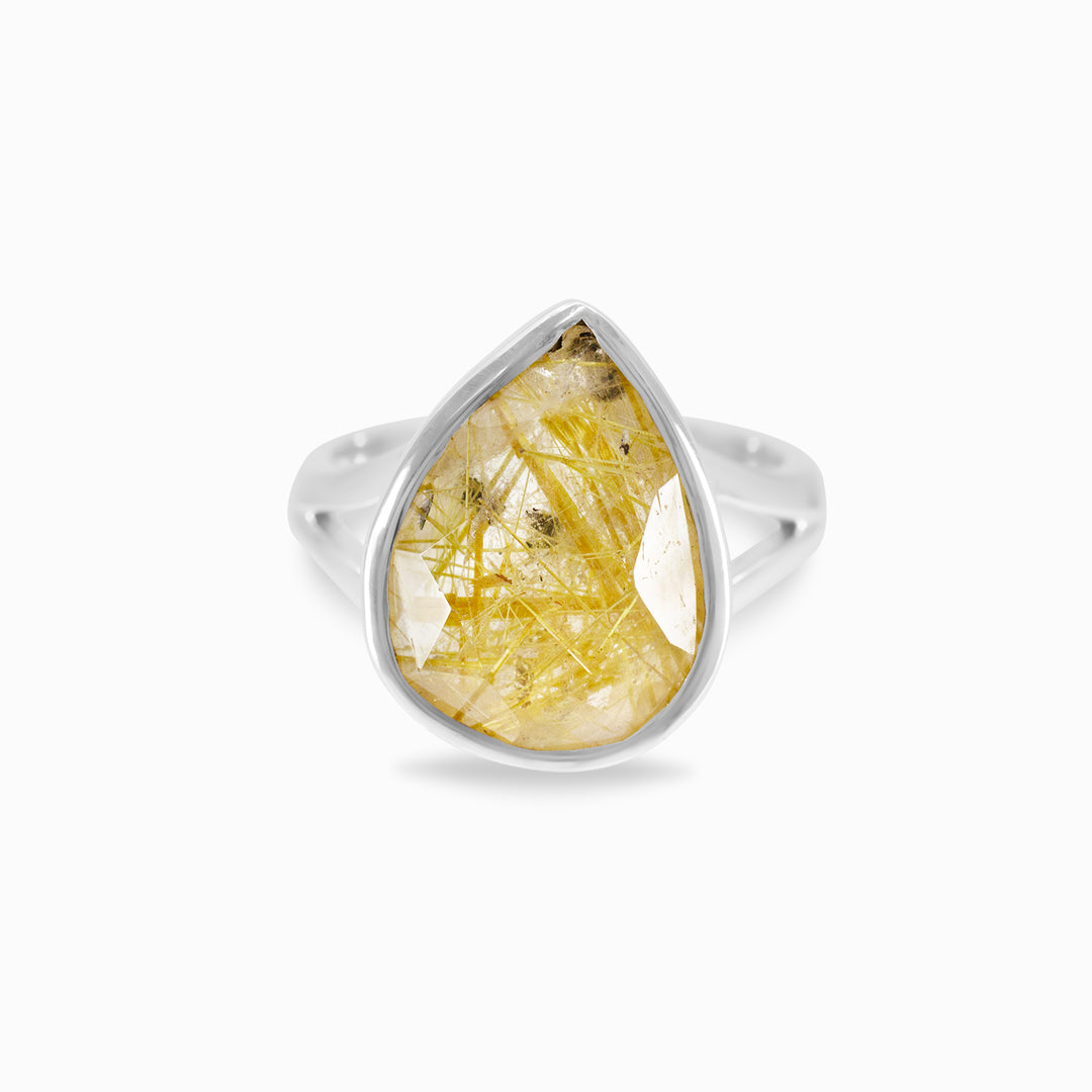 Rutilated Quartz Ring