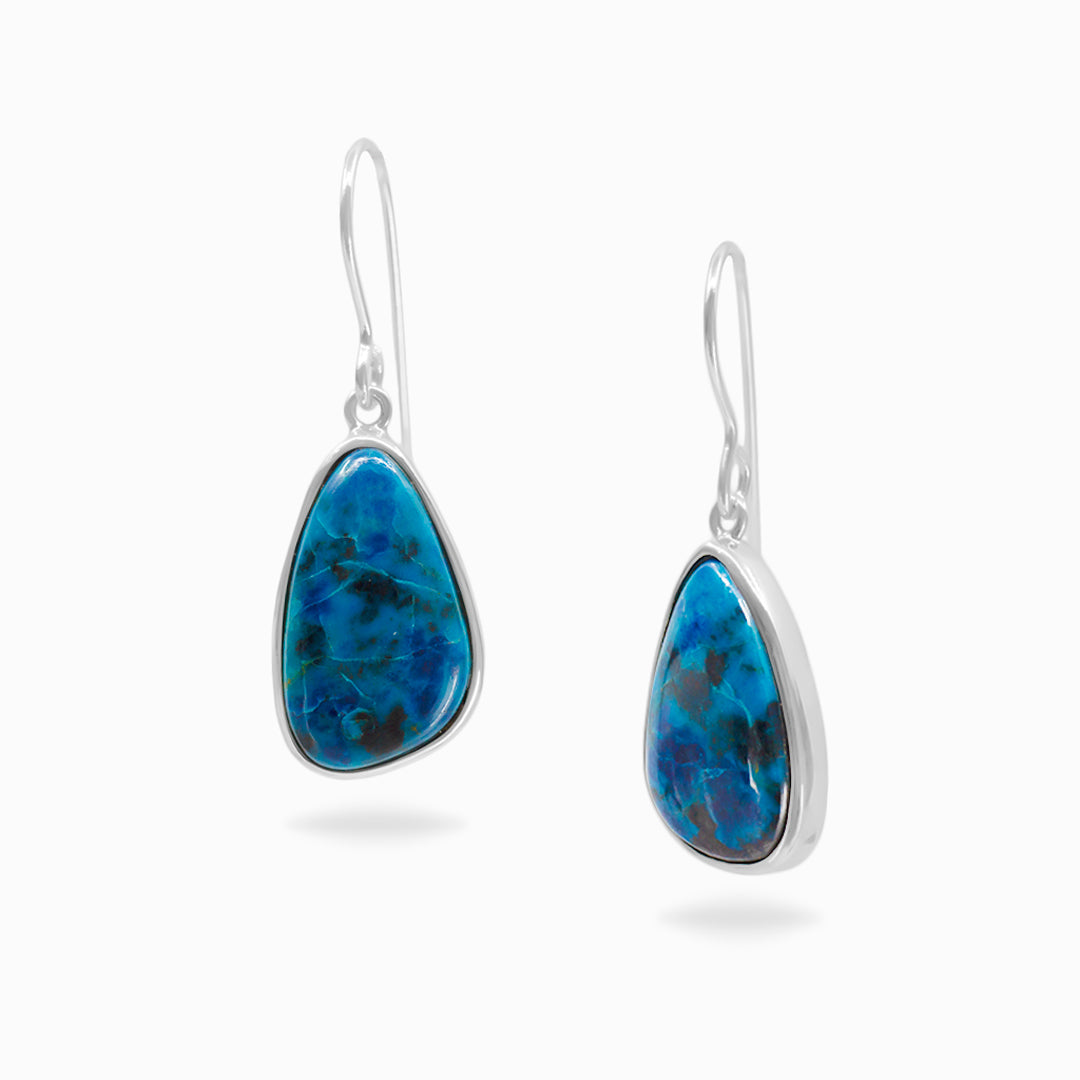 Chrysocolla Malachite Drop Earrings