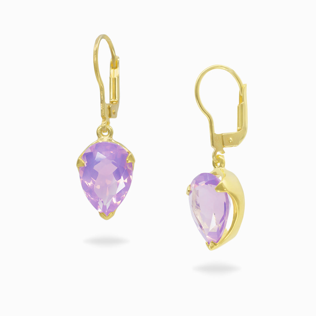 Lavender Quartz Drop Earrings
