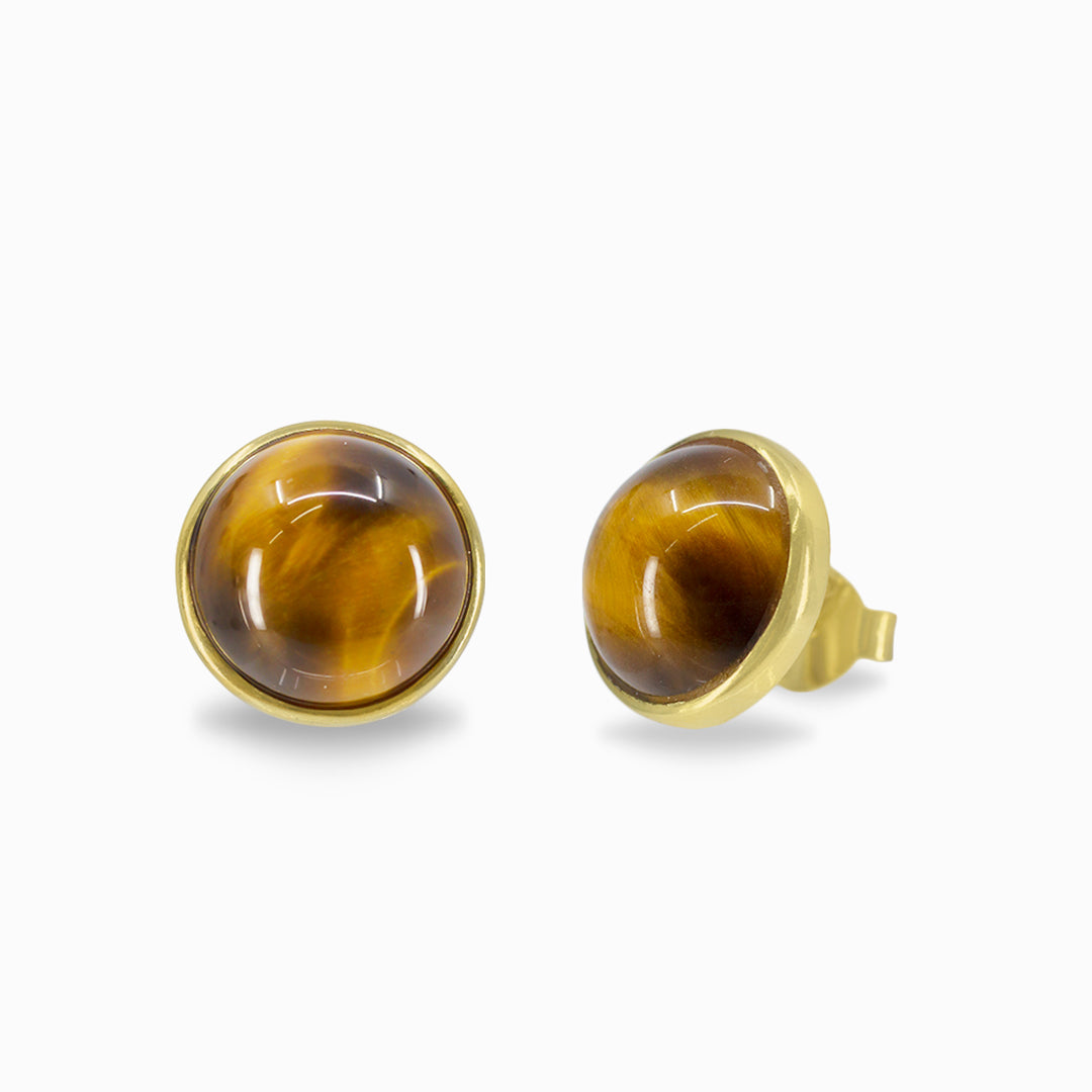Tiger Eye Stud Earrings