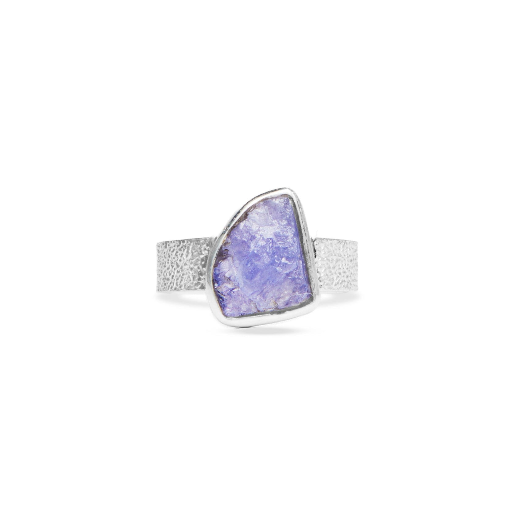 Tanzanite rough freeform bezel Ring