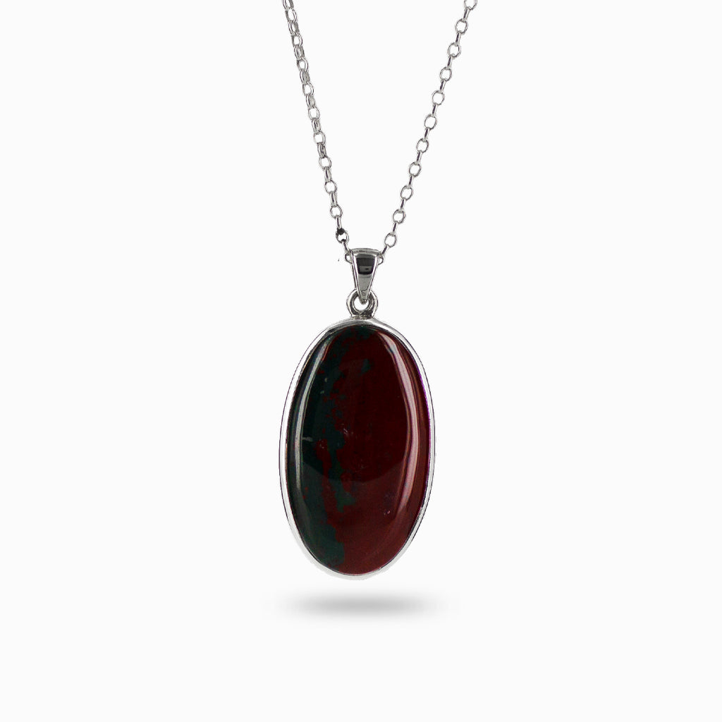 Silver Bloodstone Necklace