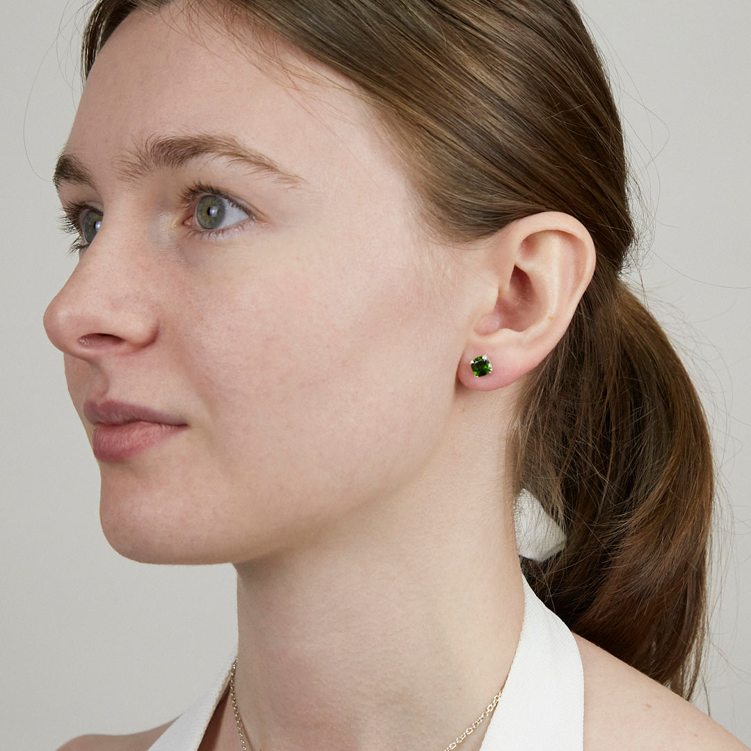 Chrome Diopside Stud Earrings