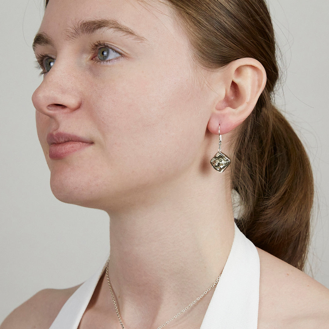 Pyrite Drop Earrings