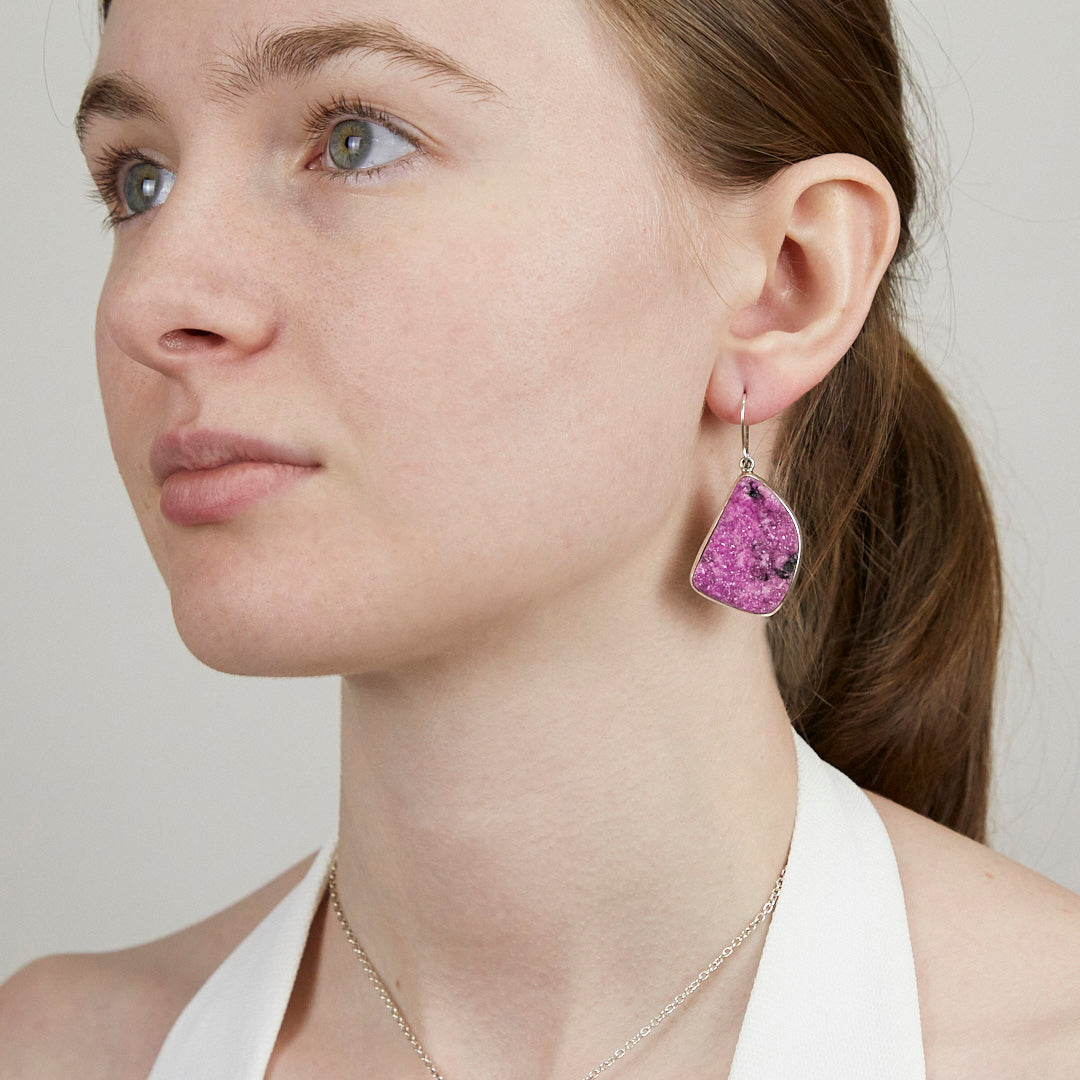 Cobaltian Calcite Drop Earrings