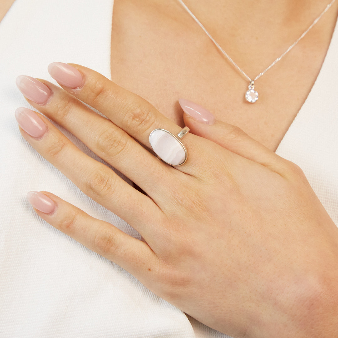 Mangano Pink Calcite Ring