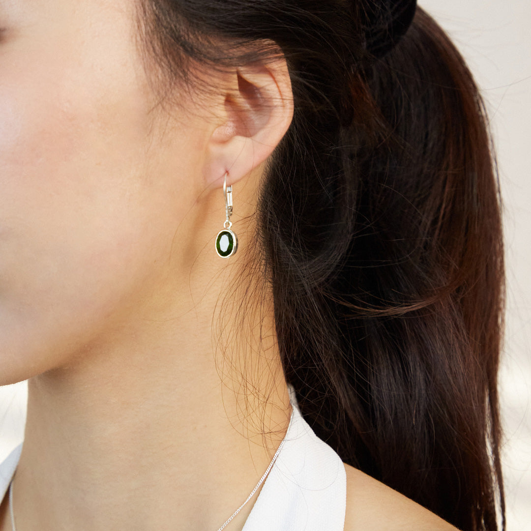 Chrome Diopside Drop Earrings
