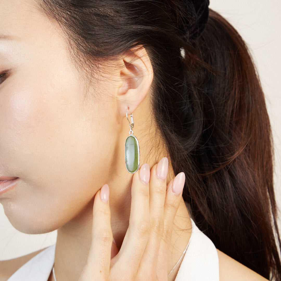 Nephrite Jade Drop Earrings
