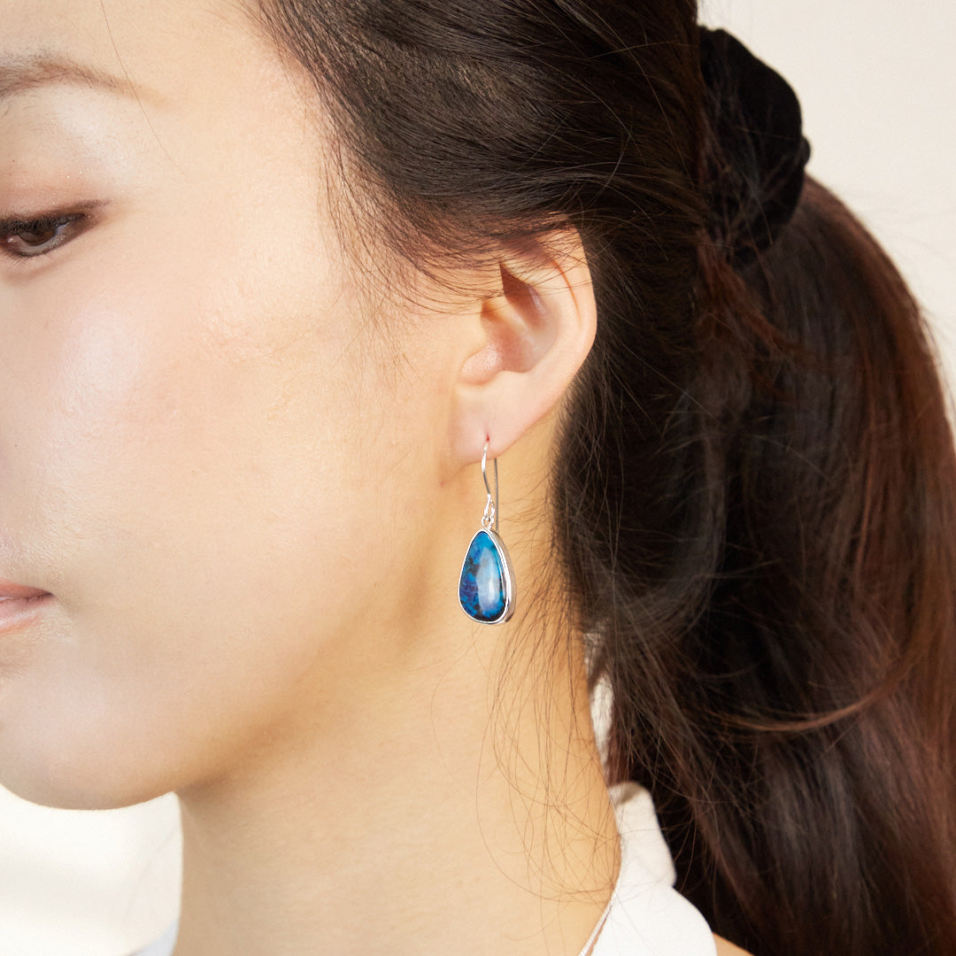 Chrysocolla Malachite Drop Earrings