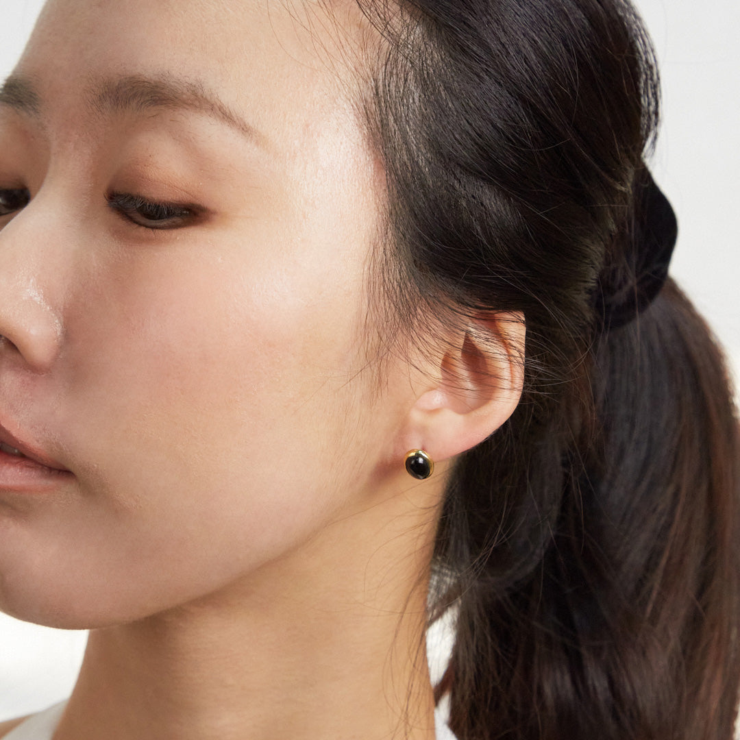 Black Star Diopside Stud Earrings