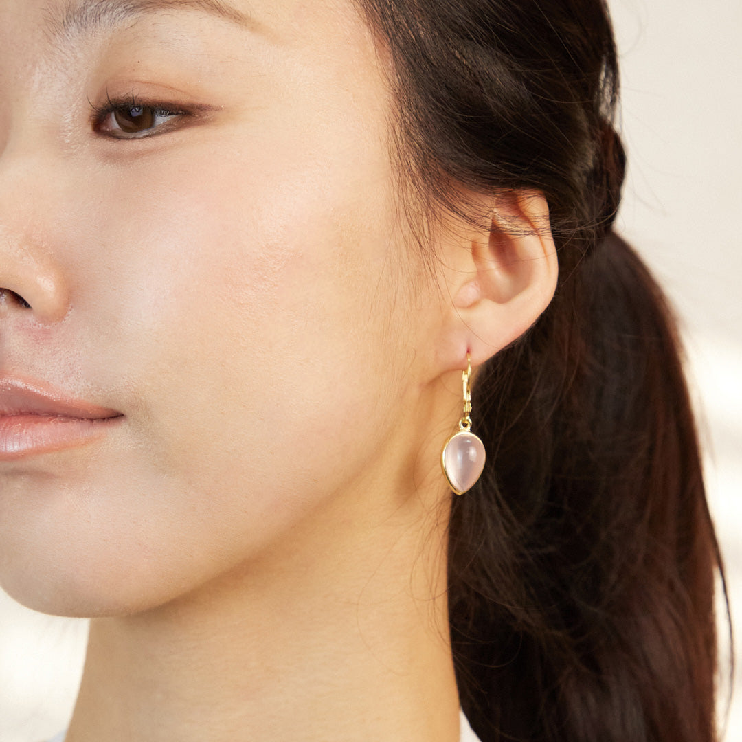 Rose Quartz Drop Earrings