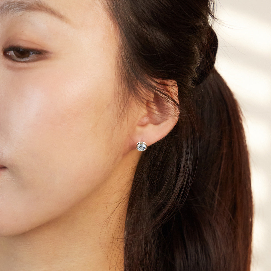 Blue Topaz Stud Earrings
