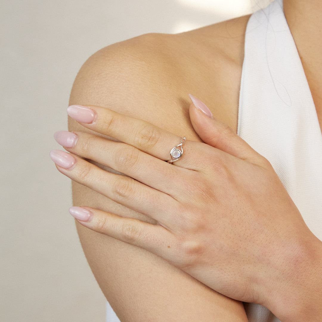 Rainbow Moonstone Ring