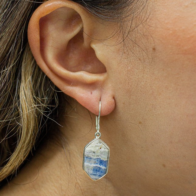 Blue Scheelite Drop Earrings