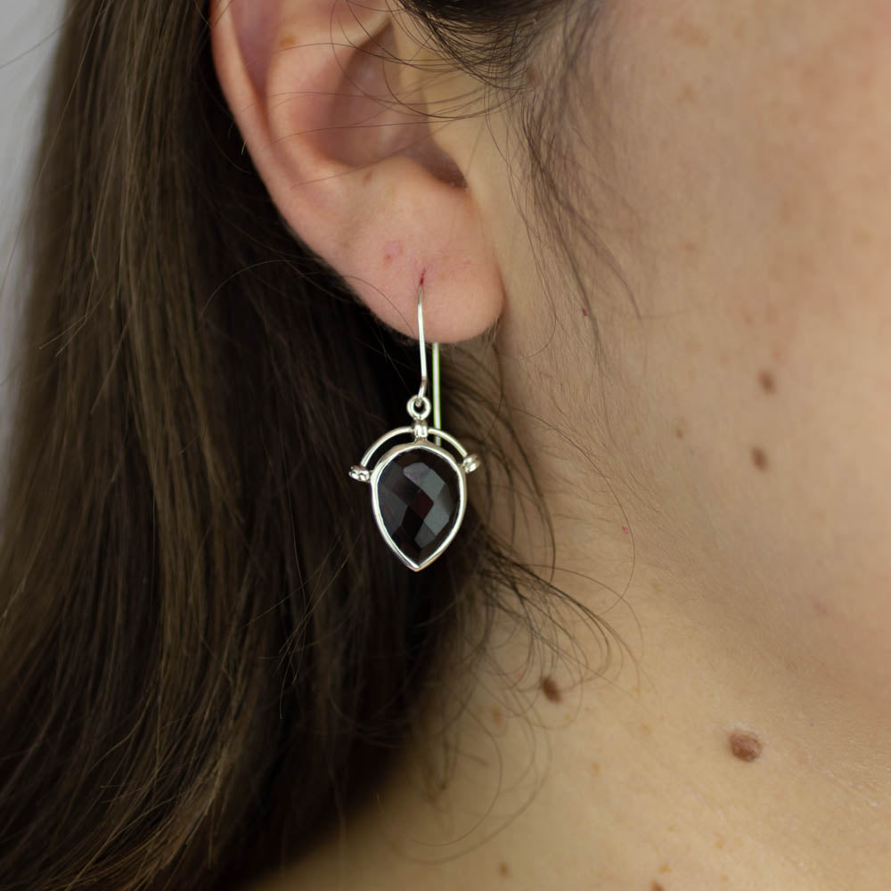 smokey quartz earring