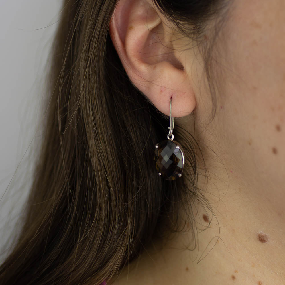 smokey quartz earrings