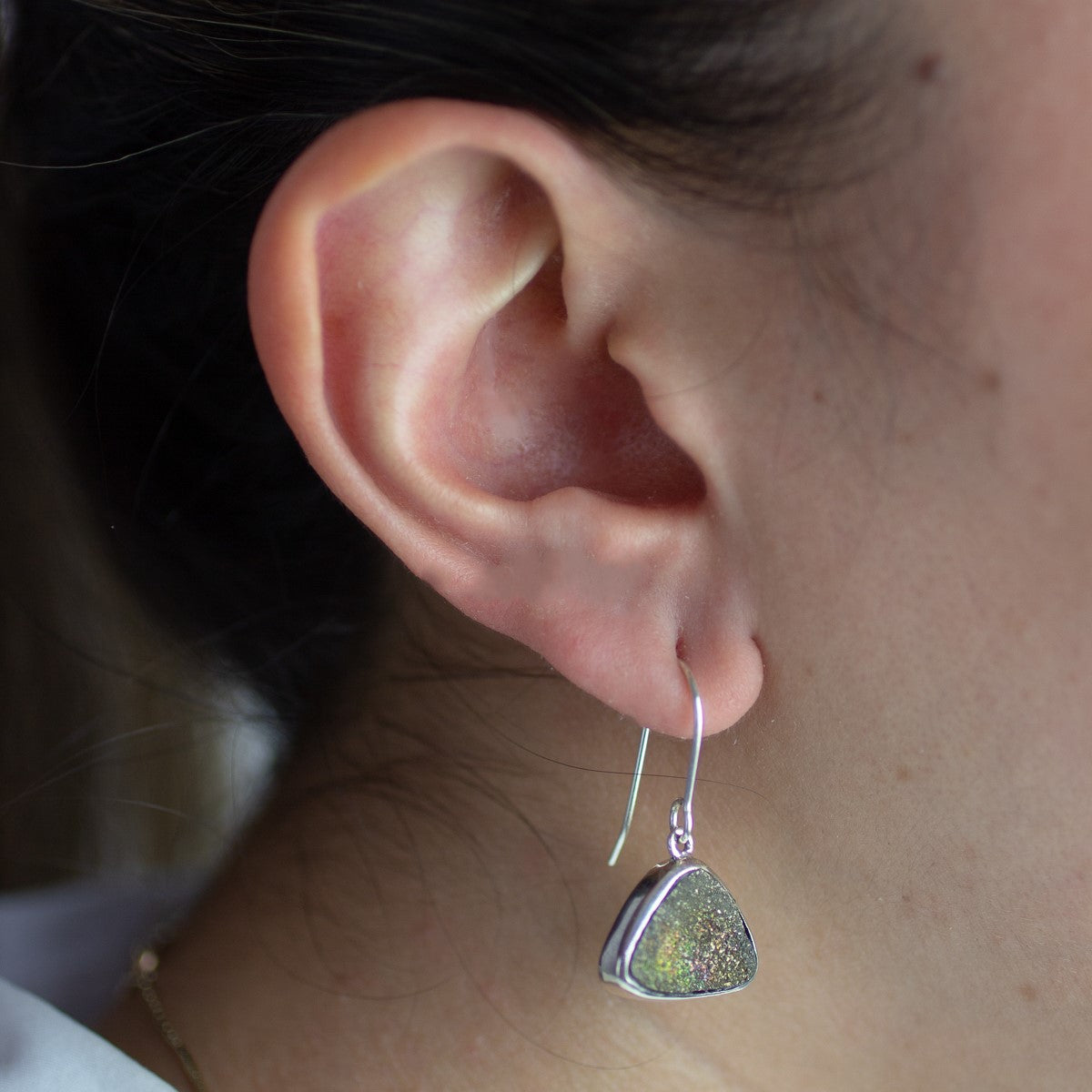 Rainbow Pyrite Drop Earrings