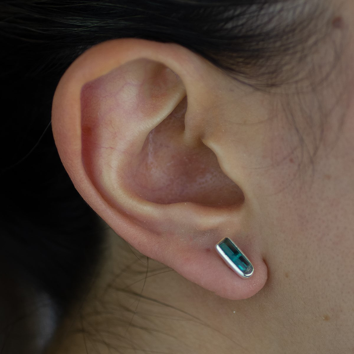 blue tourmaline earring