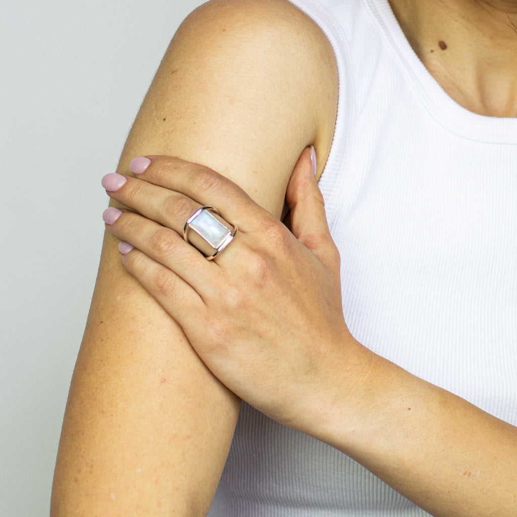 Rainbow Moonstone Ring