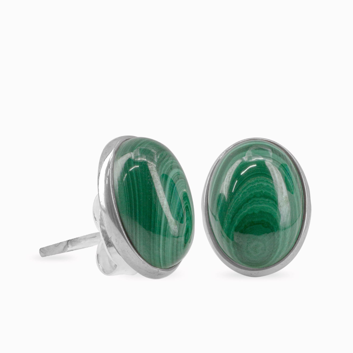 malachite stud earrings