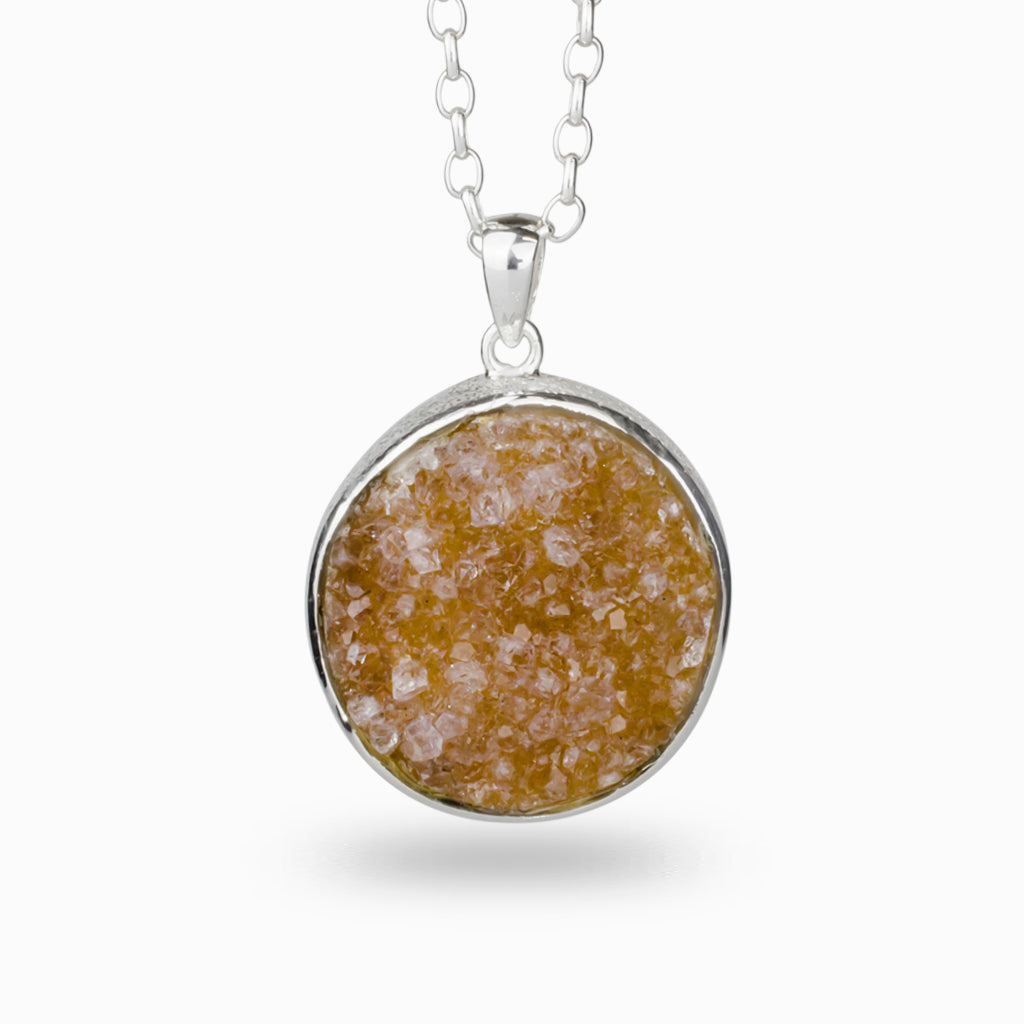 Agate ROUND NATURAL DRUZY NECKLACE