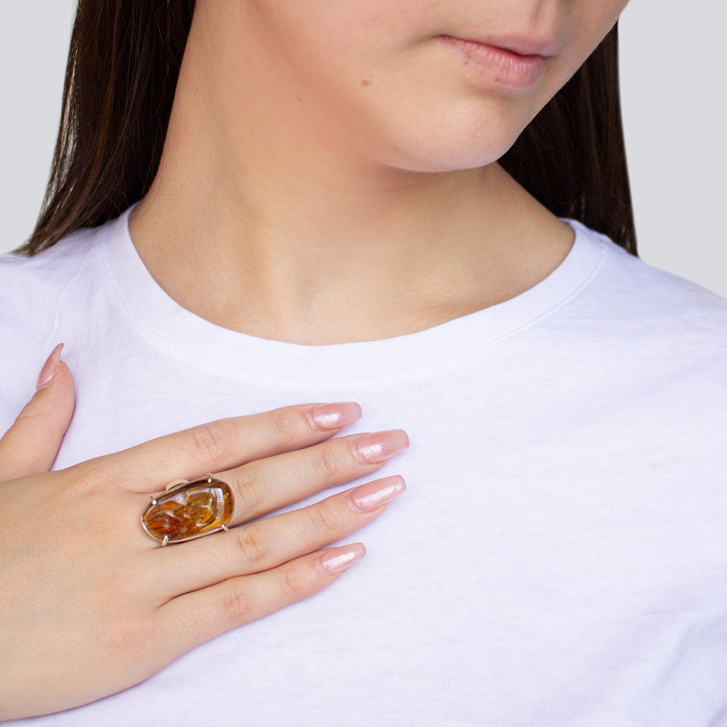 Free Form Amber Ring