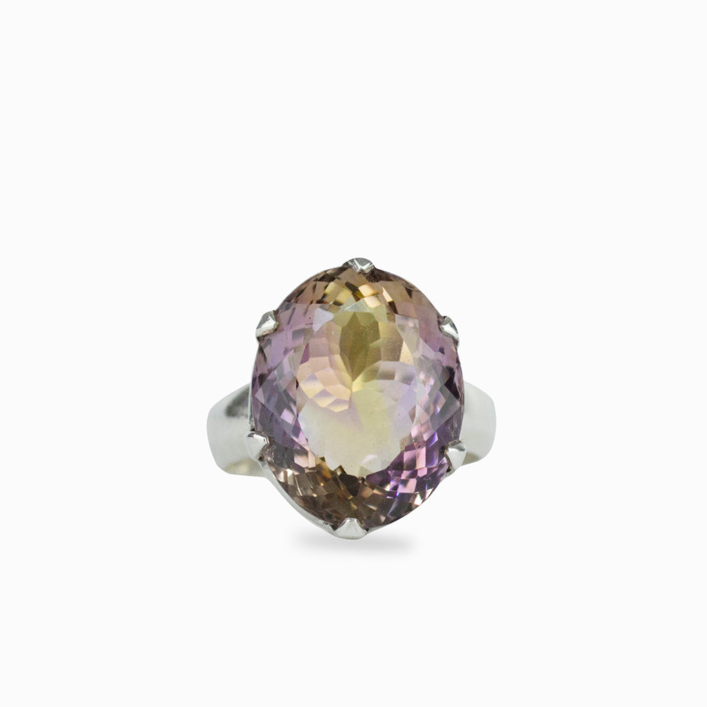 Ametrine oval faceted ring