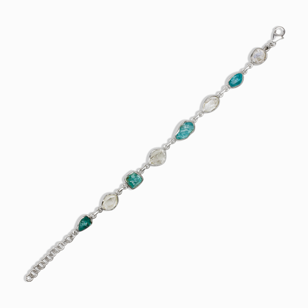 Apatite & Herkimer Diamond Bracelet