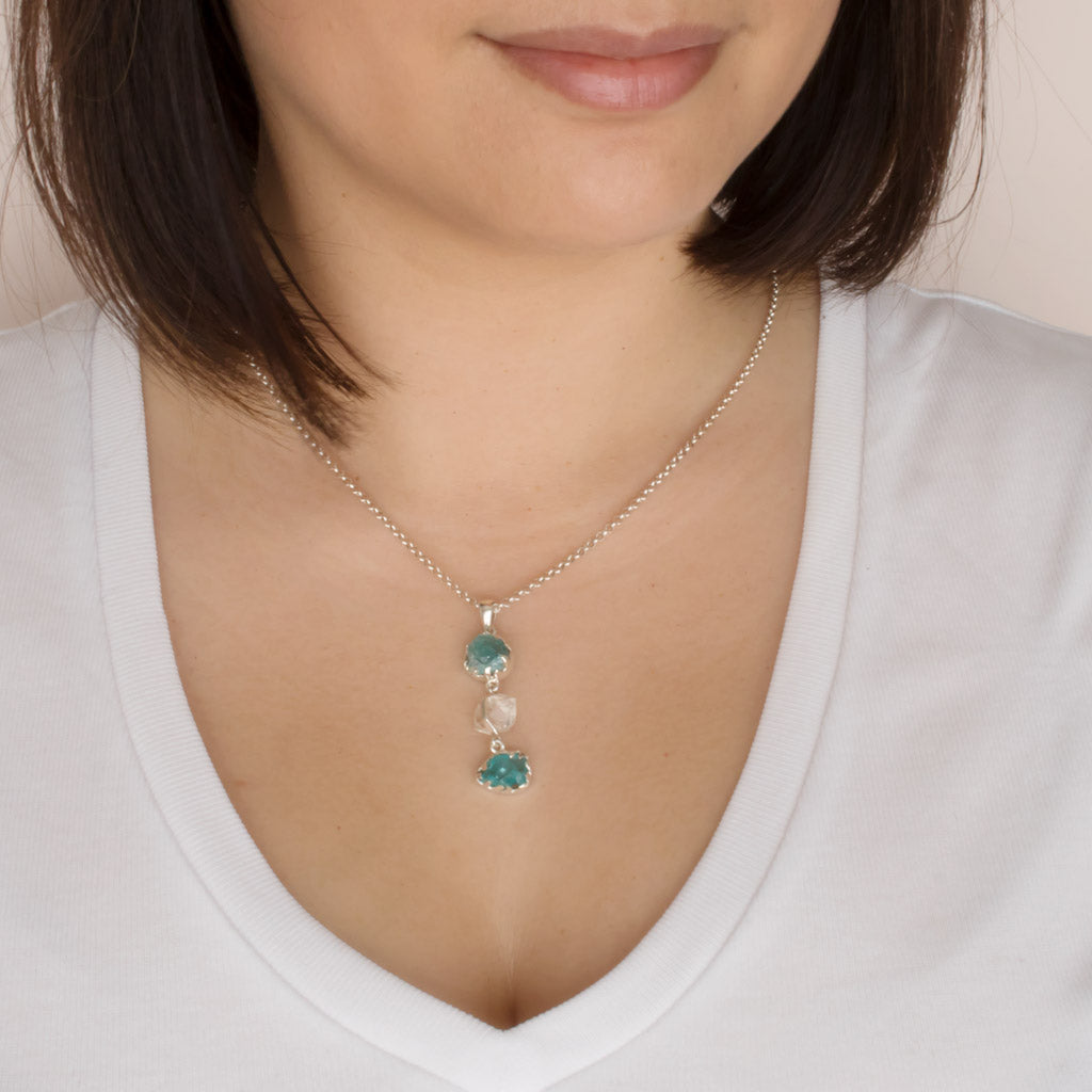 Apatite & Herkimer Diamond Necklace
