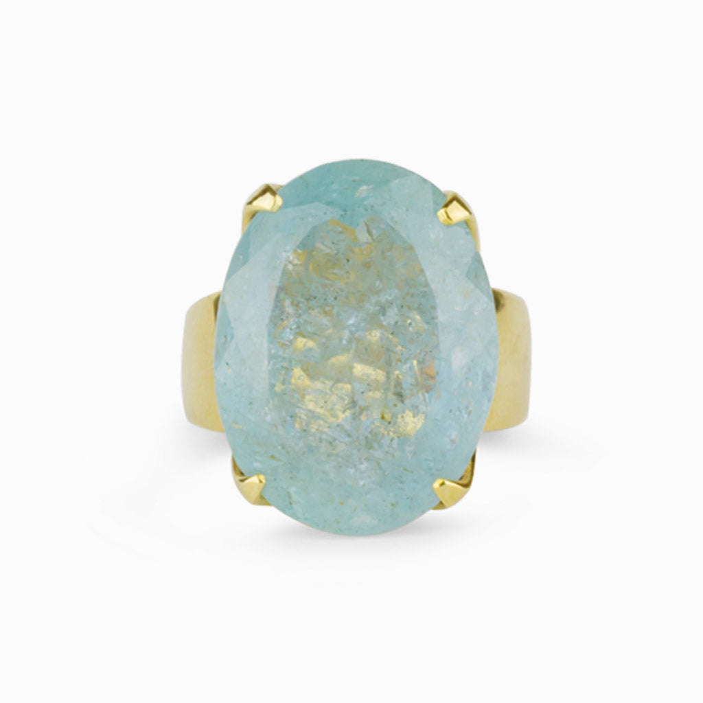 Aquamarine Gold Vermeil Ring