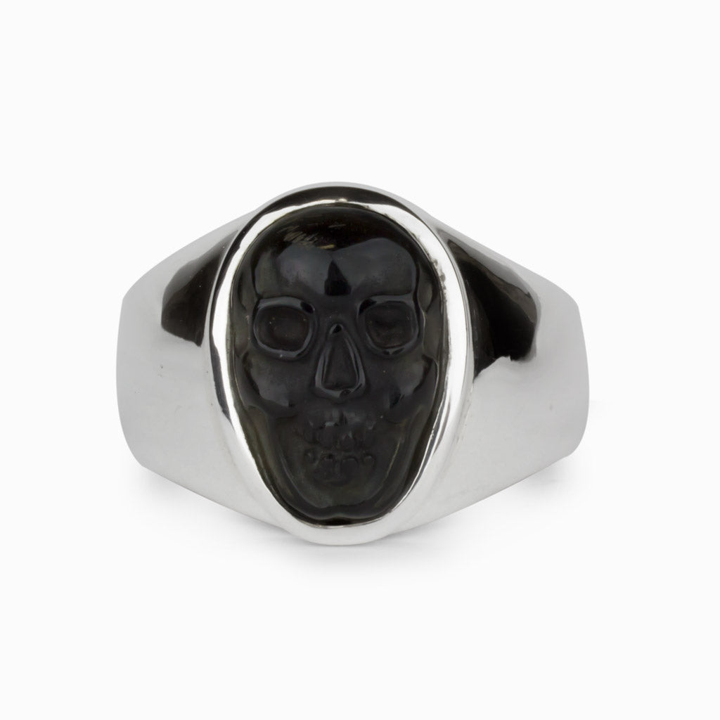 Black Obsidian Skull Ring